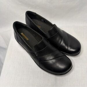Clarks Black Leather Wedges
